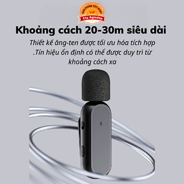 Mic thu âm livestream video K61 Micro thu âm không dây cài áo, cầm tay,khử tiếng ồn tối đa khoảng cách thu âm 20m-Hàng chính hãng