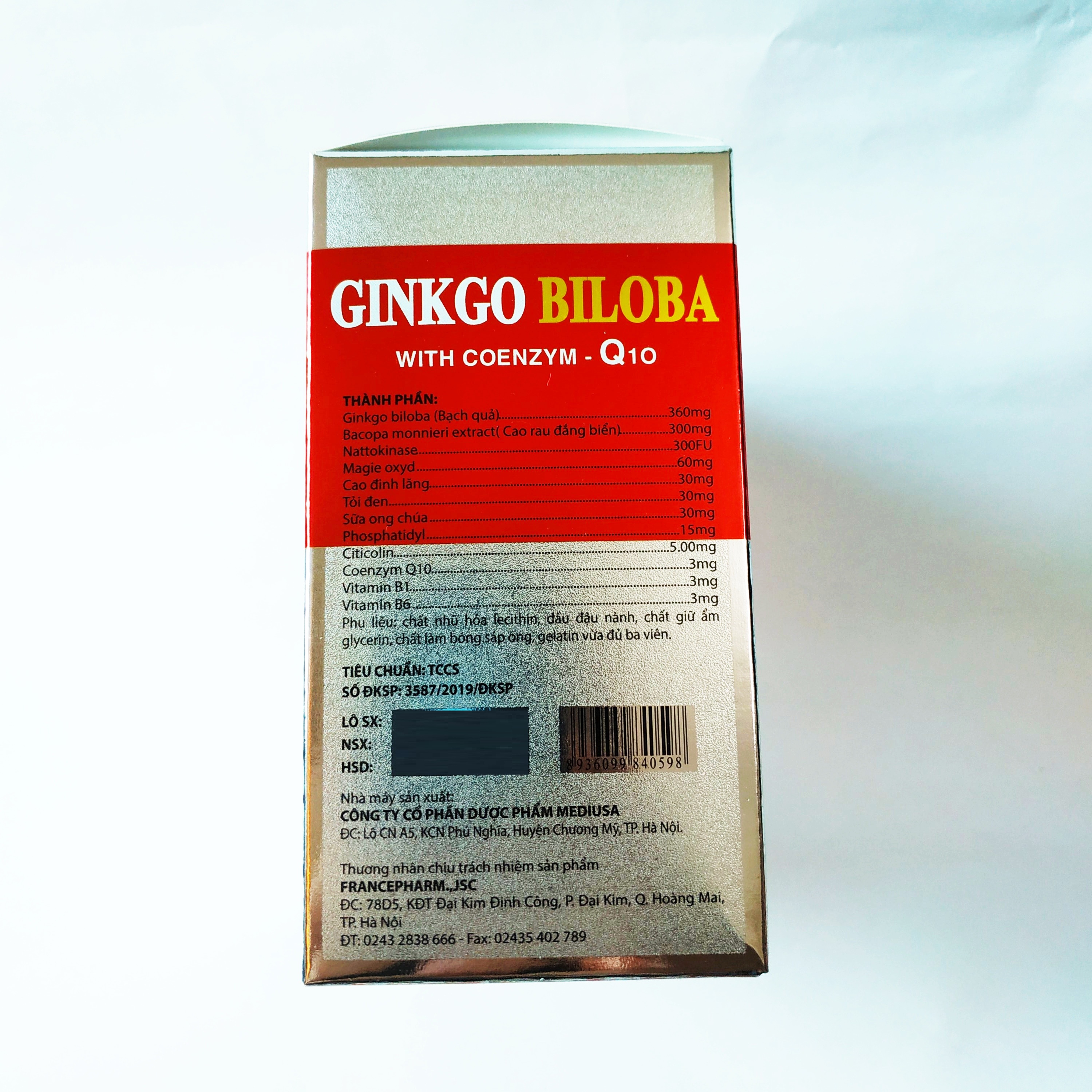 Hoạt Hoạt Huyết Dưỡng Não Ginkgo Biloba With Coenzym Q10 - Giúp Ngăn Ngừa Tai Biến Mạch Máu Não - Hết Rồi Loạn Tiền Đình - Giúp Ổn Định Huyết Áp - Dùng Được Cho Người Huyết Áp Cao Và Thấp - 1 Hộp 100 Viên