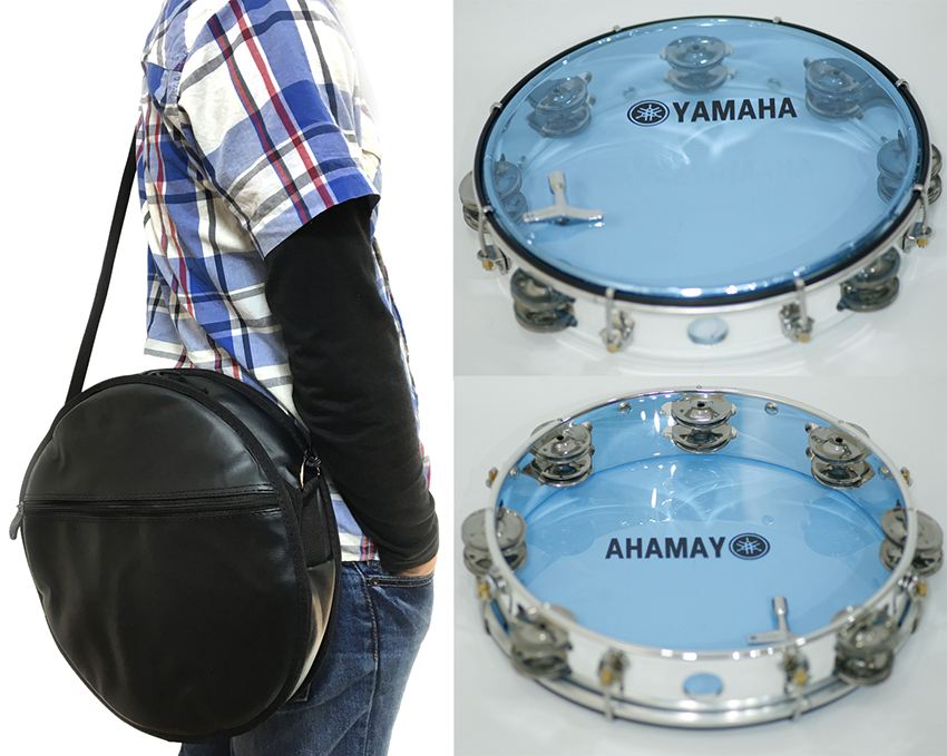 Combo Trống Lắc Tay Và Bao Đựng Lục Lạc Gõ Bo Tambourine Yamaha MT6-102B (Xanh)