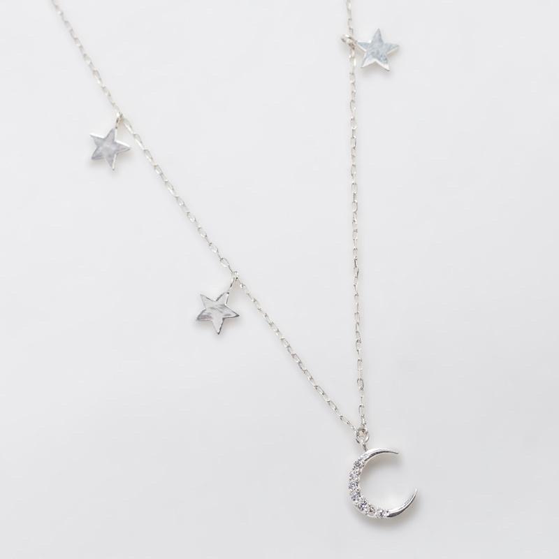 Vòng cổ bạc Blingit trăng và sao BIVC056