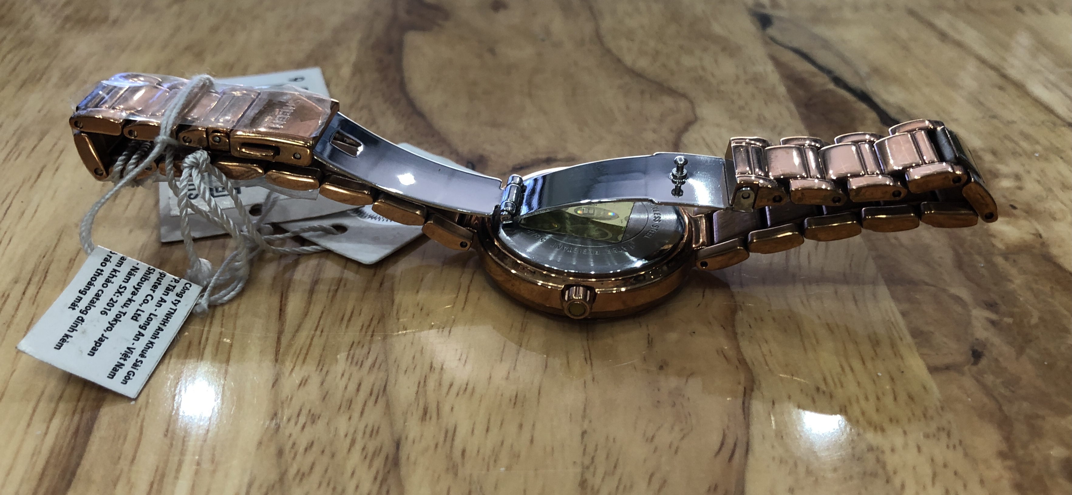 Đồng hồ NỮ dây thép không gỉ casio SHE-3050PG-7AUDR
