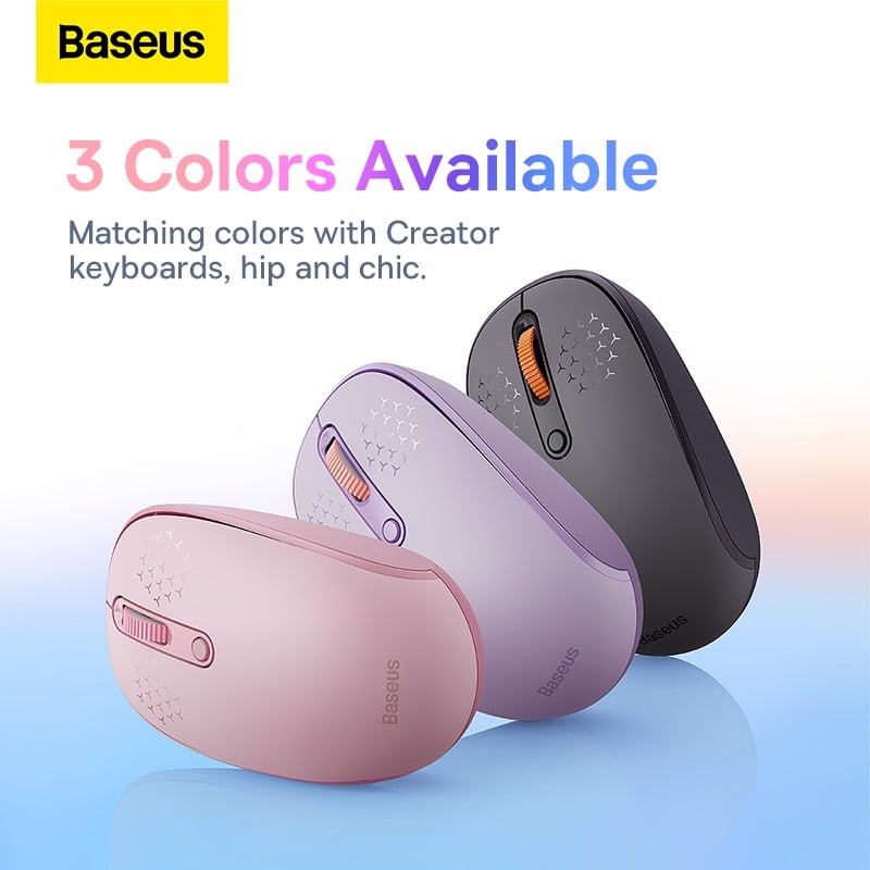 Chuột không dây Baseus F01B Tri-Mode Wireless Mouse  Bluetooth &amp; 2.4GHz- hàng chính hãng