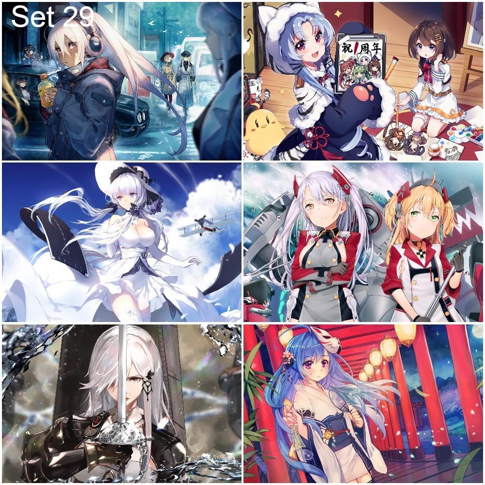 Bộ 6 Poster game Azur Lane (4) (bóc dán) - A3,A4,A5