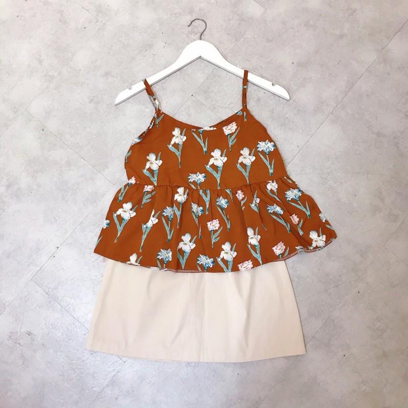 KIOBI - Áo kiểu CROPTOP 2 dây - Hoa