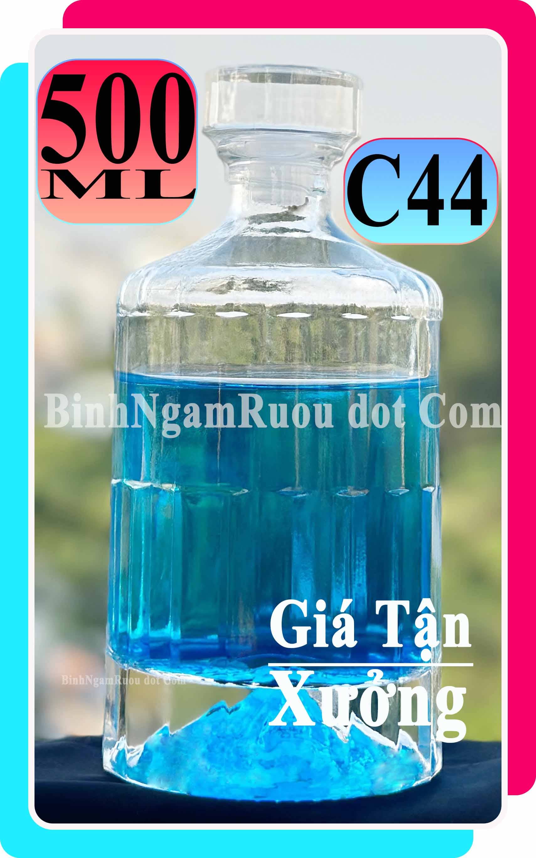 C44 Chai Đựng Rượu Thủy Tinh Hibiki Cao Cấp 500ml - Đẹp Cao Cấp - Nắp Kín Thủy Tinh Trong - Tặng Biếu Sang Trọng