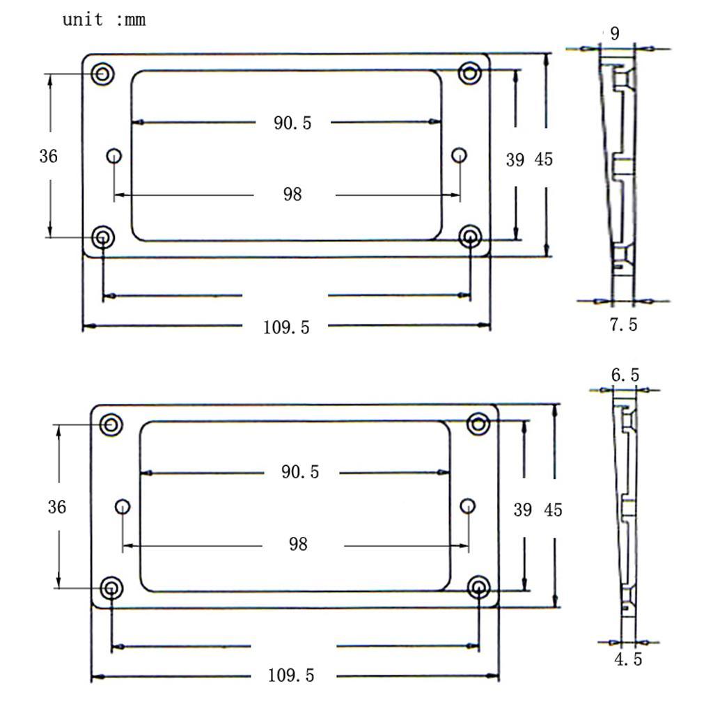 4x Bridge Neck Double Coil Humbucker Pickup  Frame for String Guitar