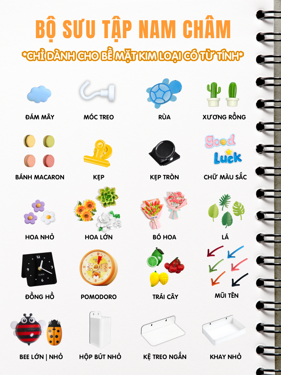 Nam châm Magnet Decor Dola Home – Nhiều mẫu đẹp, hít siêu chắc, trang trí góc học tập, tủ lạnh, quà tặng dễ thương