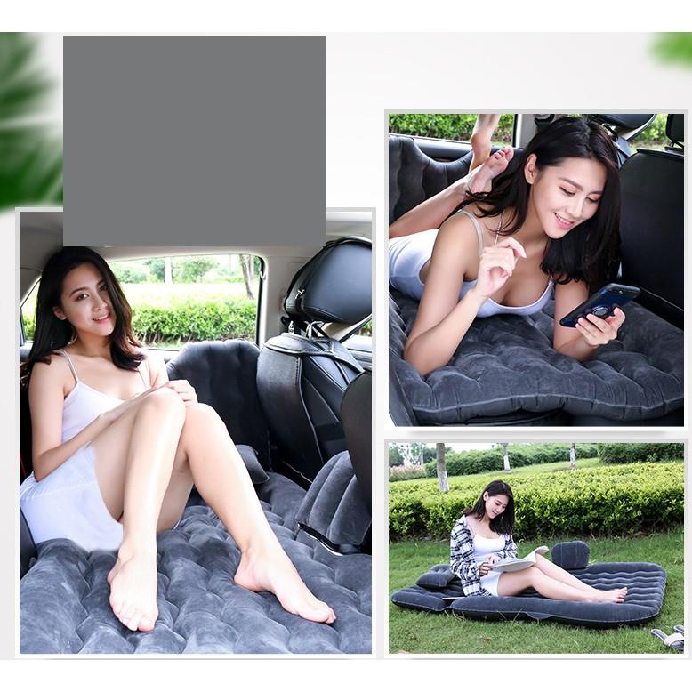 Nệm hơi ô tô cao cấp Version 3.0 vải nhung kèm bơm hơi và 2 gối - Home and Garden