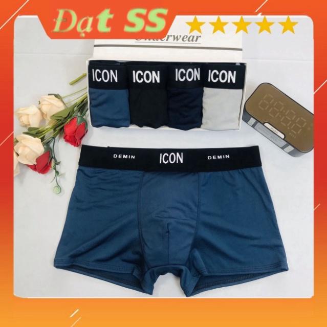 Quần Lót Nam Boxer Thun Lạnh ICON, Quần Sịp Nam thun lạnh ICON Demin Co dãn 4 chiều Loại 1