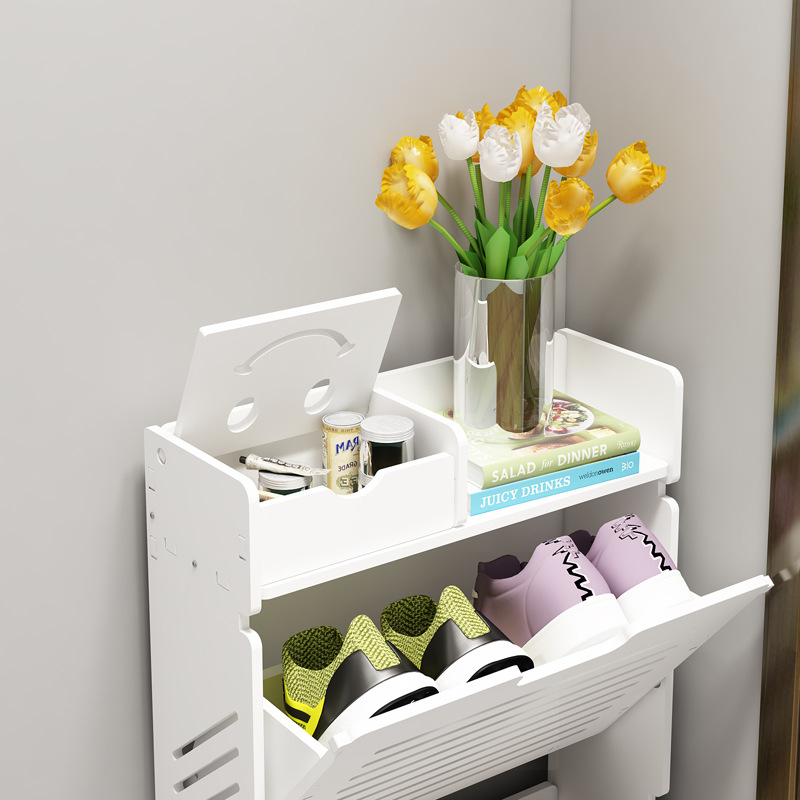 Tủ Giày Mini Lắp Ghép Thông Minh Chứa 4 Đến 6 Đôi Giày Dép 81*17*48, Tủ Giầy Trang Trí Hiện Đại Cánh Lật Chất Liệu Gỗ Nhựa Chống Nước An Toàn Thân Thiện Môi Trường_Lốc Xoáy