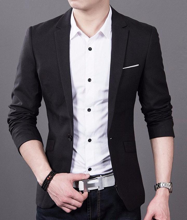 Áo vest nam form ôm body màu đen chất vải mềm mịn may đúng chuẩn 2 lớp dựng và độn vai có túi trong và ngoài