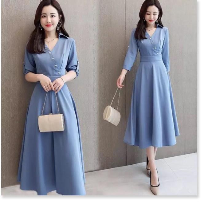 Đầm phong cách Vintage cổ sơ mi