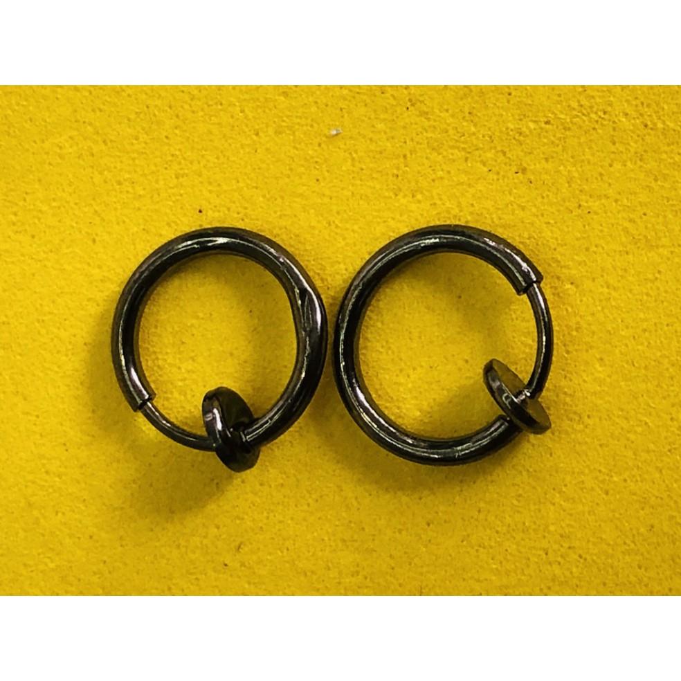 Khuyên tai tròn xỏ nam nữ nhiều màu thiết kế thanh lịch độc đáo ấn tượng