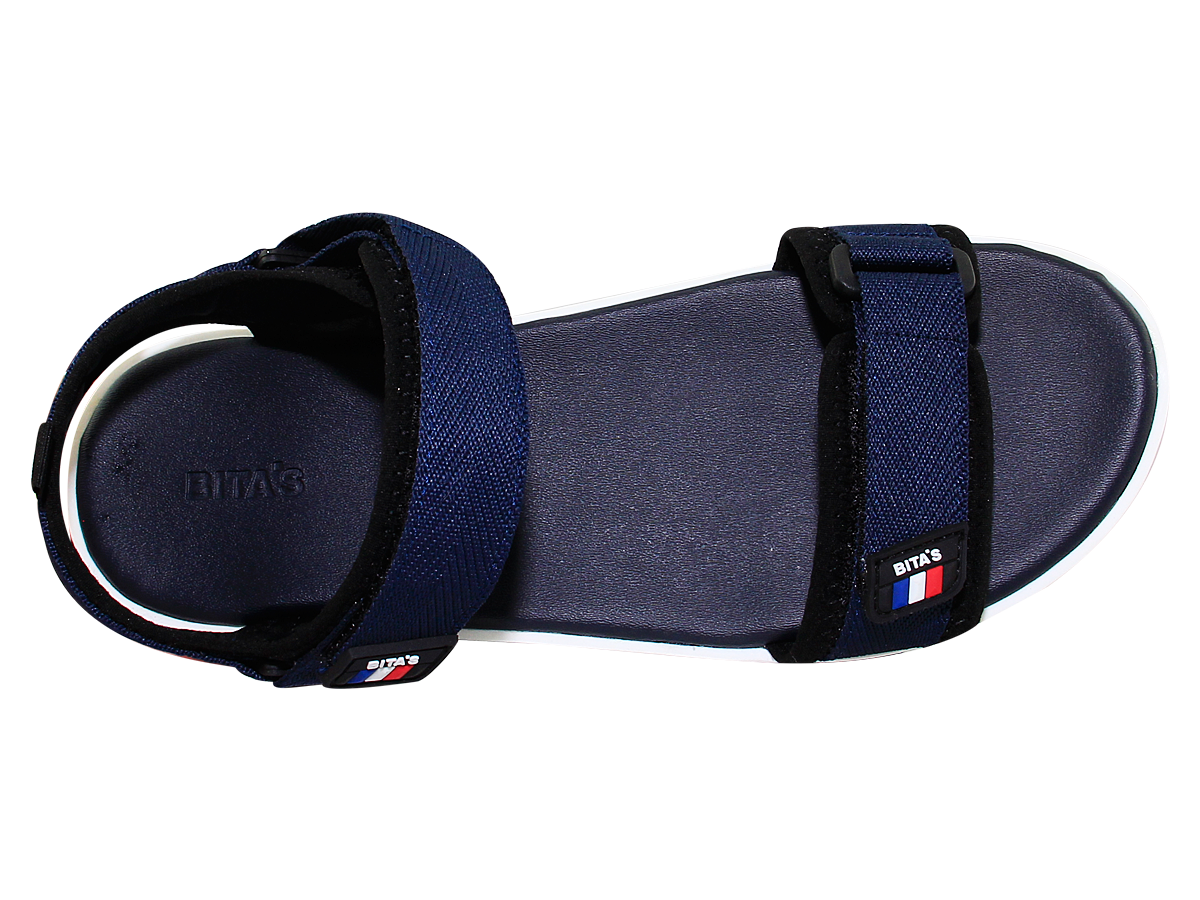 SANDAL ĐẾ BẰNG NAM Bita's SPS.146 (Đen + Navy + Xám)