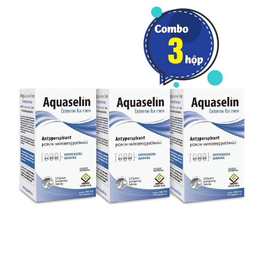 Lăn nách dành cho nam 20ml - Aquaselin - Combo 3 hộp