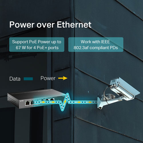 Switch 6 Cổng 10/100Mbps Với 4 Cổng PoE+ TP-LINK TL-SF1006P-hàng chính hãng