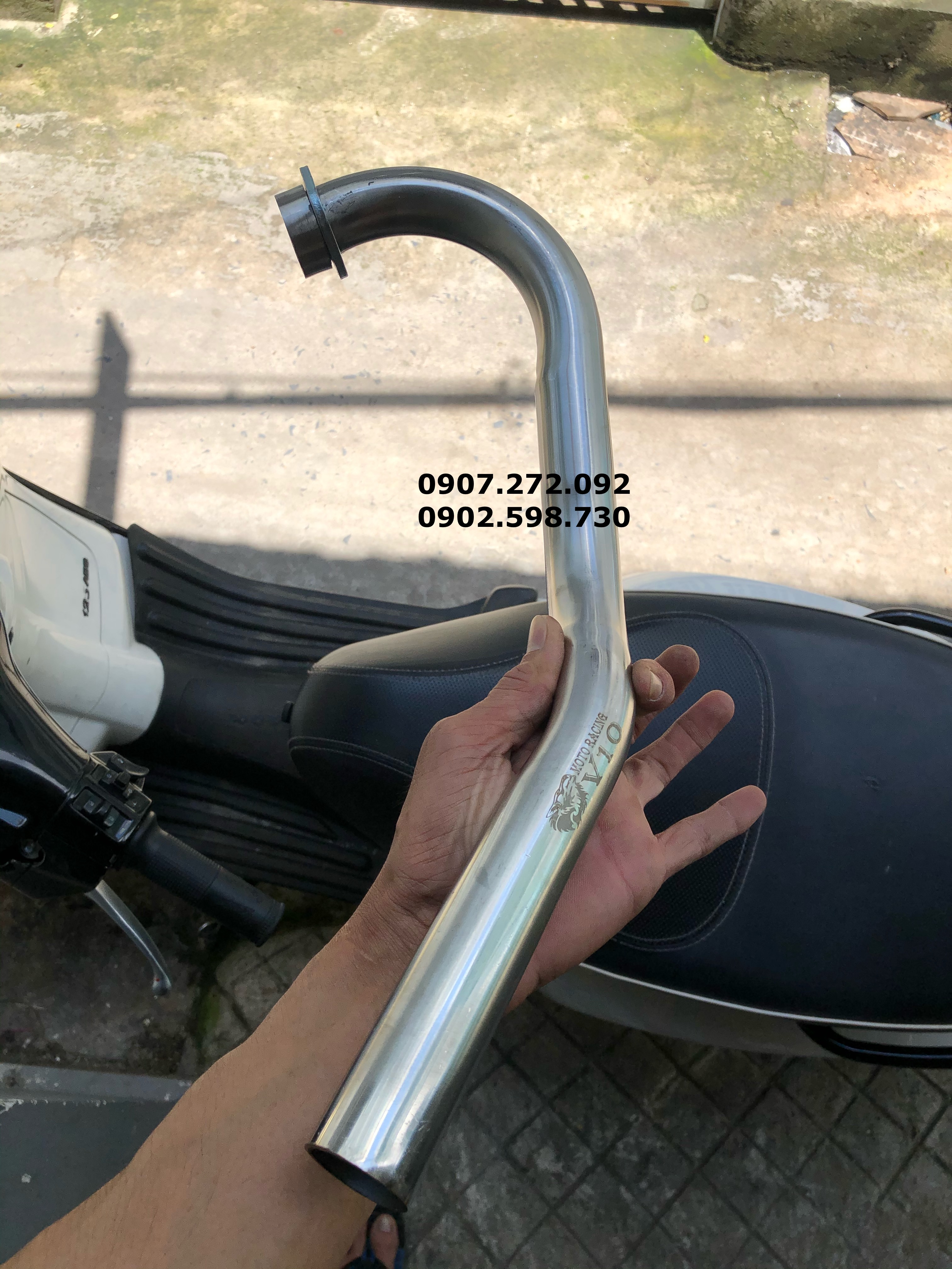 Cổ pô 34mm x 3mm inox 304 dành cho exciter 135 /150 / winner /raider /satria gắn pô theo xe đi độ