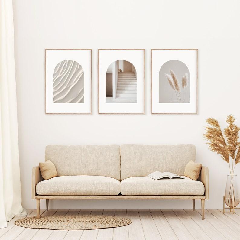 Bộ 3 tranh treo tường ô cửa scandinavi có đinh tặng kèm