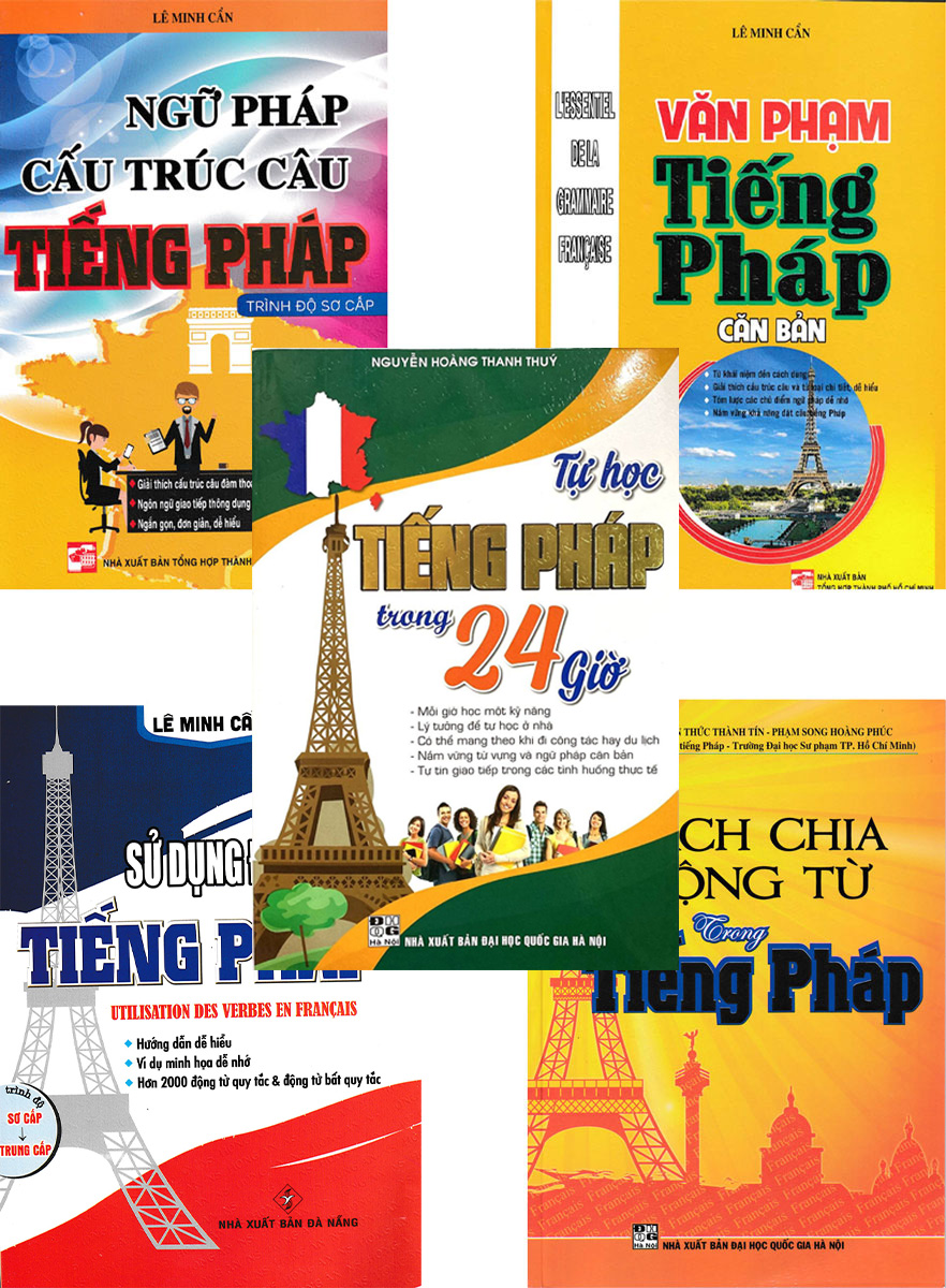 Combo Sách Học Tiếng Pháp Cho Người Mới Bắt Đầu + Tự Học Tiếng Pháp Trong 24 Giờ