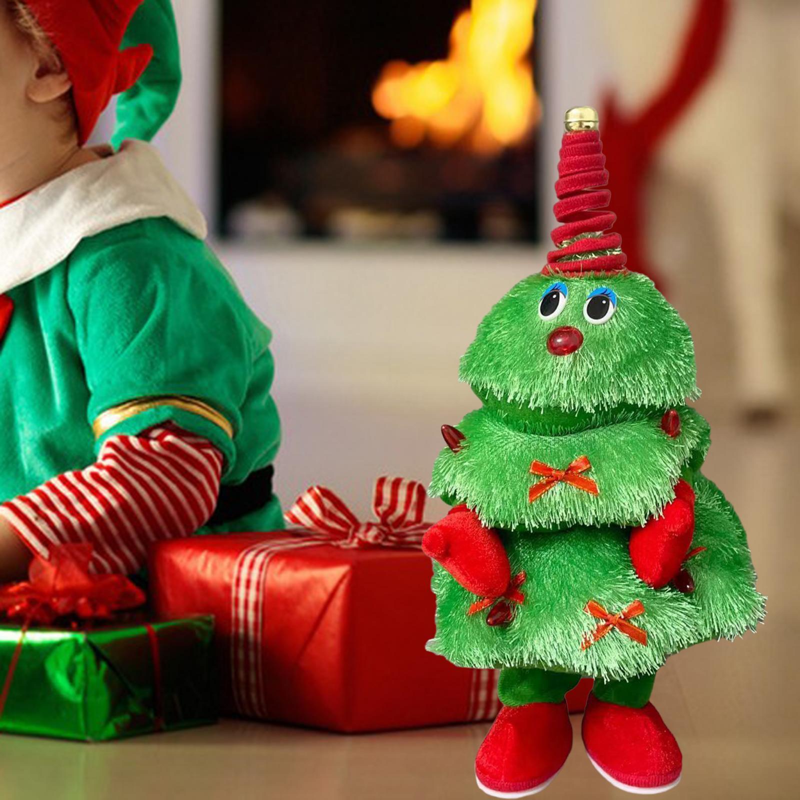 Christmas Tree Doll Singing Dancing Christmas Tree Plush Toy Dancing Musical Xmas Tree Figurine Gift Plush Toy for Ornament