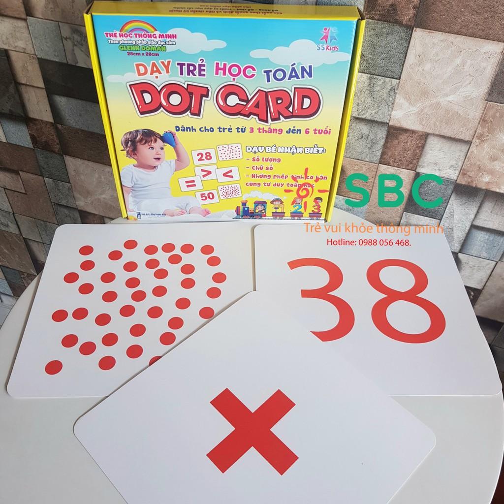 Bộ thẻ chấm 55 thẻ Dotcard 20x20cm to dày đẹp Giúp con học Toán Flashcard Glenn Doman