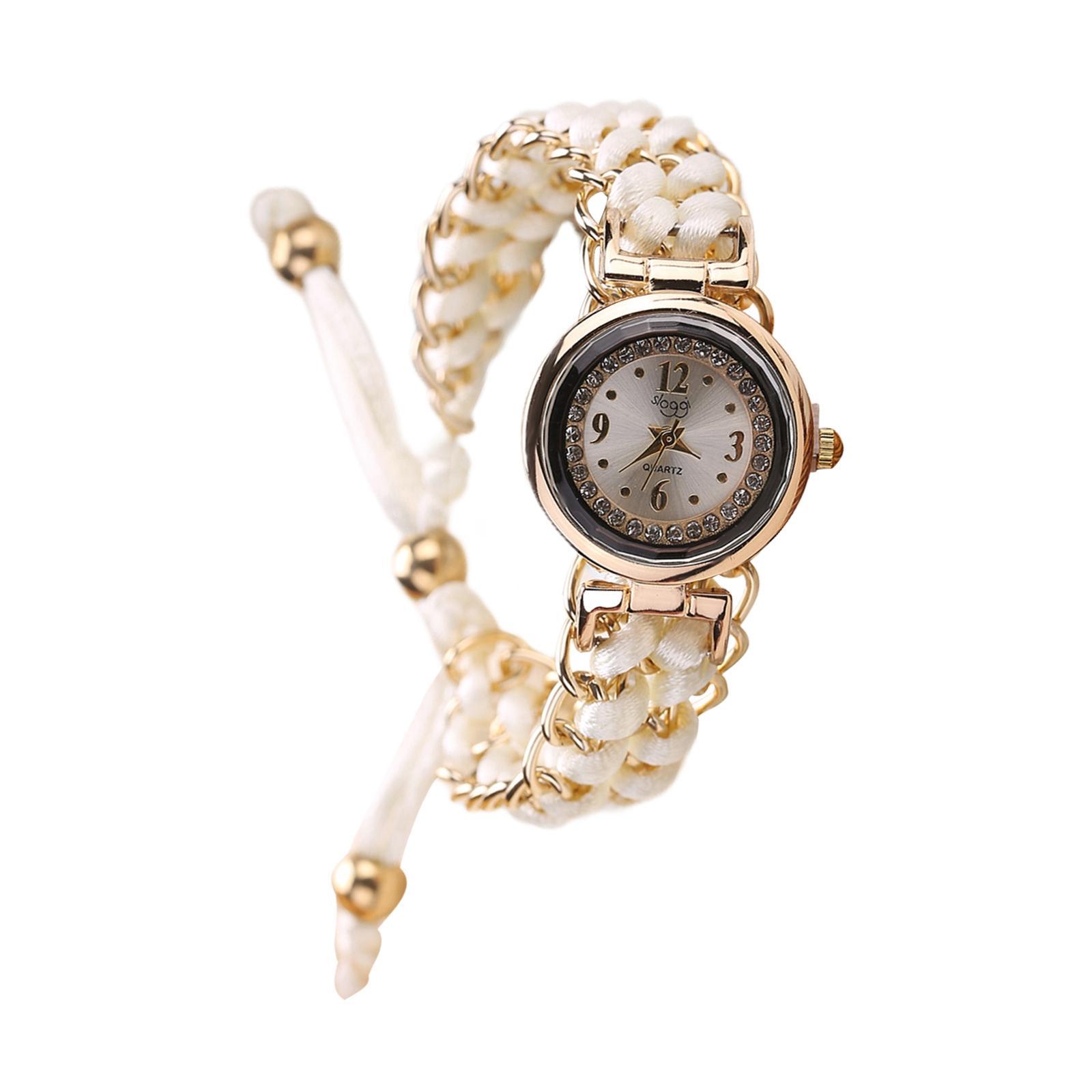 Lady  Watch Bracelet Jewelry Fashion Casual Watch Analog Wrist Watch White