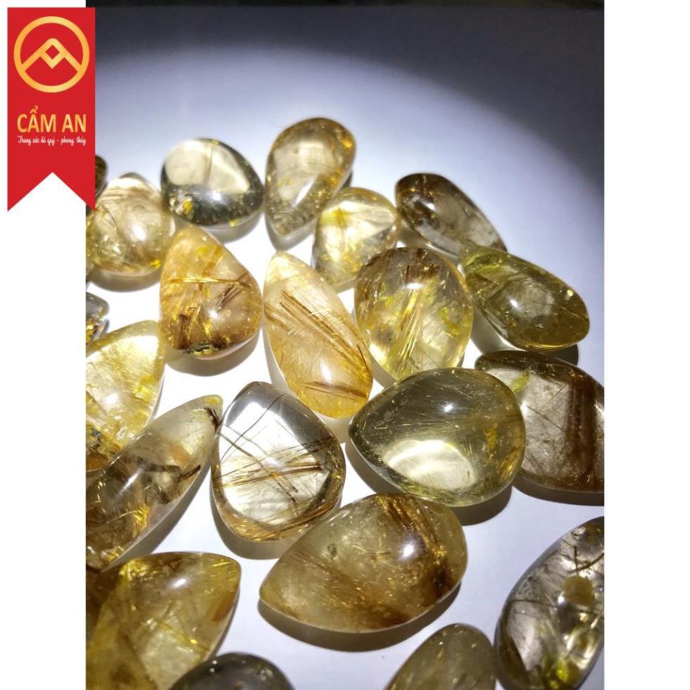 Mặt đá thach anh tóc ánh kim