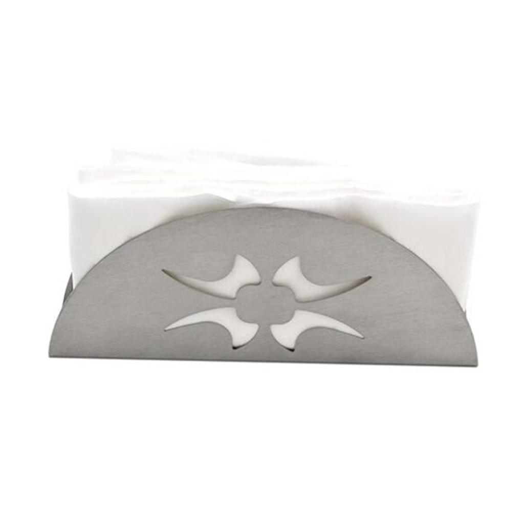 Stainless Steel fan-shaped Tissue Napkin Holder Free Standing Paper Rack New