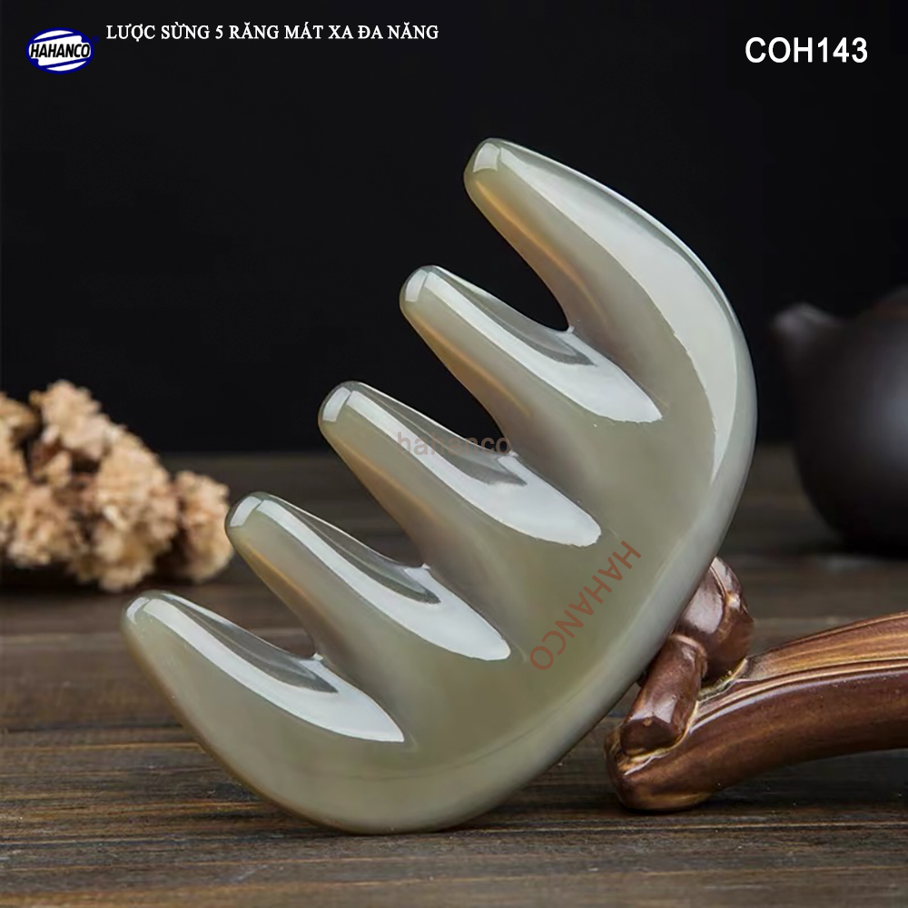 Lược sừng 5 răng Đa Năng Chuyên dụng Massage đầu, cổ, vai, gáy (Size: S - 9cm) Mát xa làm đẹp da /thư giãn /giúp lưu thông máu - COH143