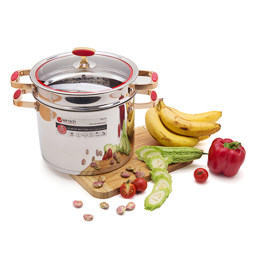 Nồi Hấp Inox 304 Red Velvet Elmich EL0979 (28cm)