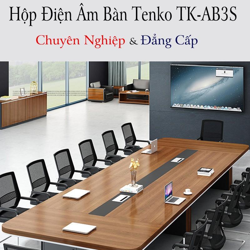 Hộp Điện Âm Bàn Nhôm - Hộp Ổ Cắm Điện Âm Bàn Có Đế 3 Module Cao Cấp Tenko TK-AB3S