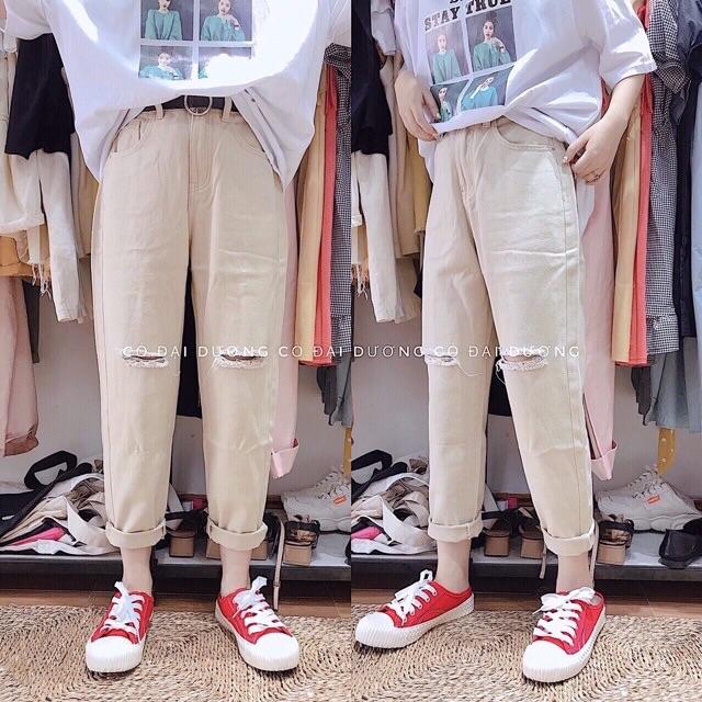 QUẦN BAGGY MÀU BE HÀNG NHẬP QC ULZZANG- ảnh thật shop chụp