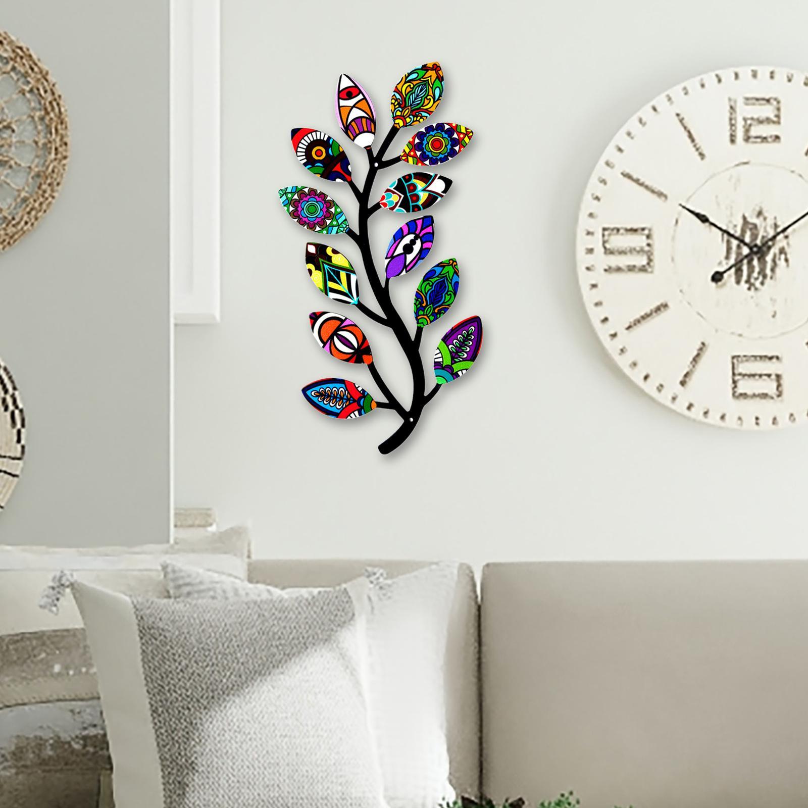 Metal Tree Branch Wall Art Decor, Wall Sculpture for Home Living Room Patio