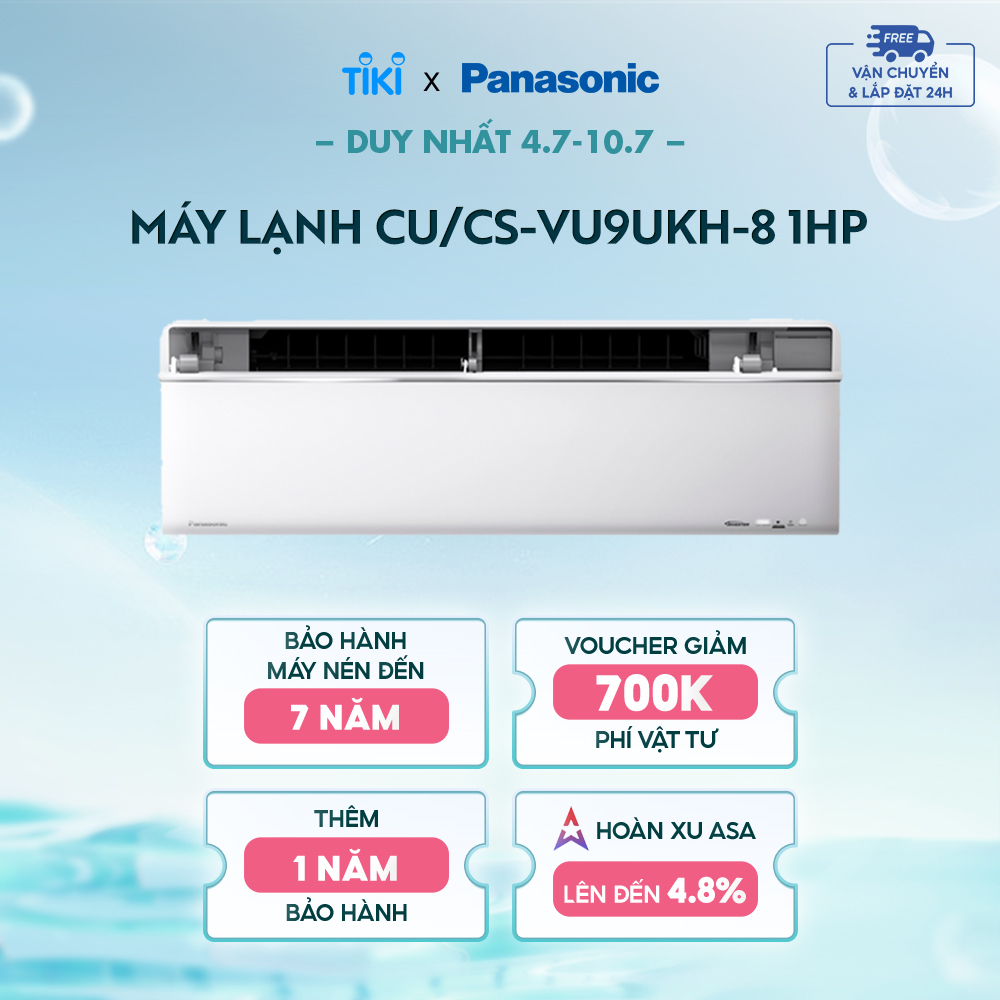 Máy lạnh Panasonic CU/CS-VU9UKH-8 - Một chiều - Inverter sang trọng Sky series - Hàng Chính Hãng