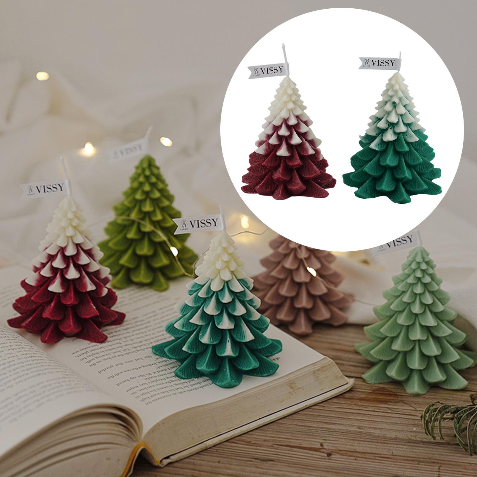 2PCS Christmas Tree Scented Candle Halloween Bar Home Decorative Photo Props