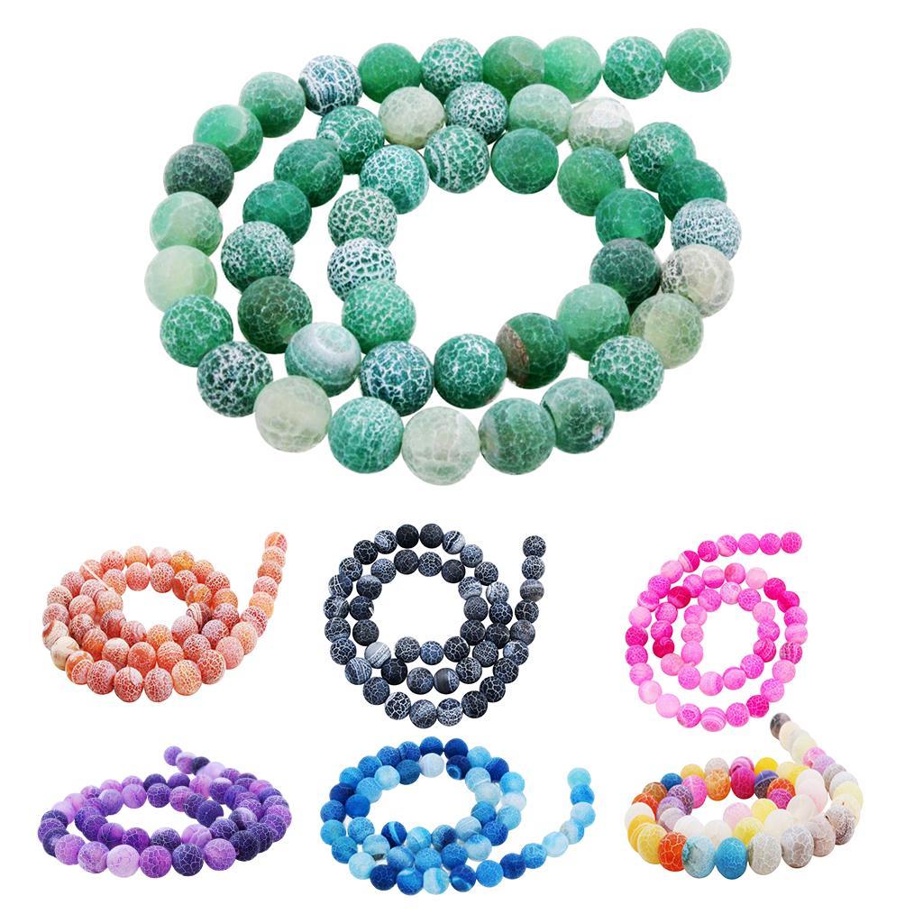 1 Strand 8mm Round Weathering Frosted Stone Loose Beads DIY Crafts Blue