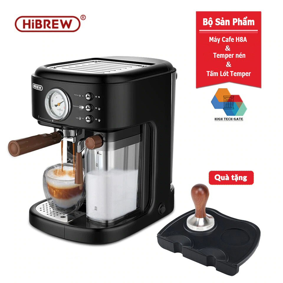 Máy pha cà phê HiBREW H8A tự động đánh bọt sữa cho Cappuccino, Latte, áp suất 19 Bar, hàng chính hãng