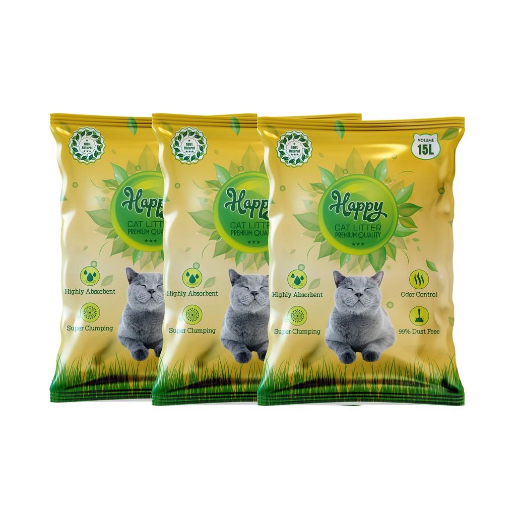 Cát vệ sinh cho mèo siêu Khử Mùi và Kháng Khuẩn Happy Gold 15L (7,6kg)