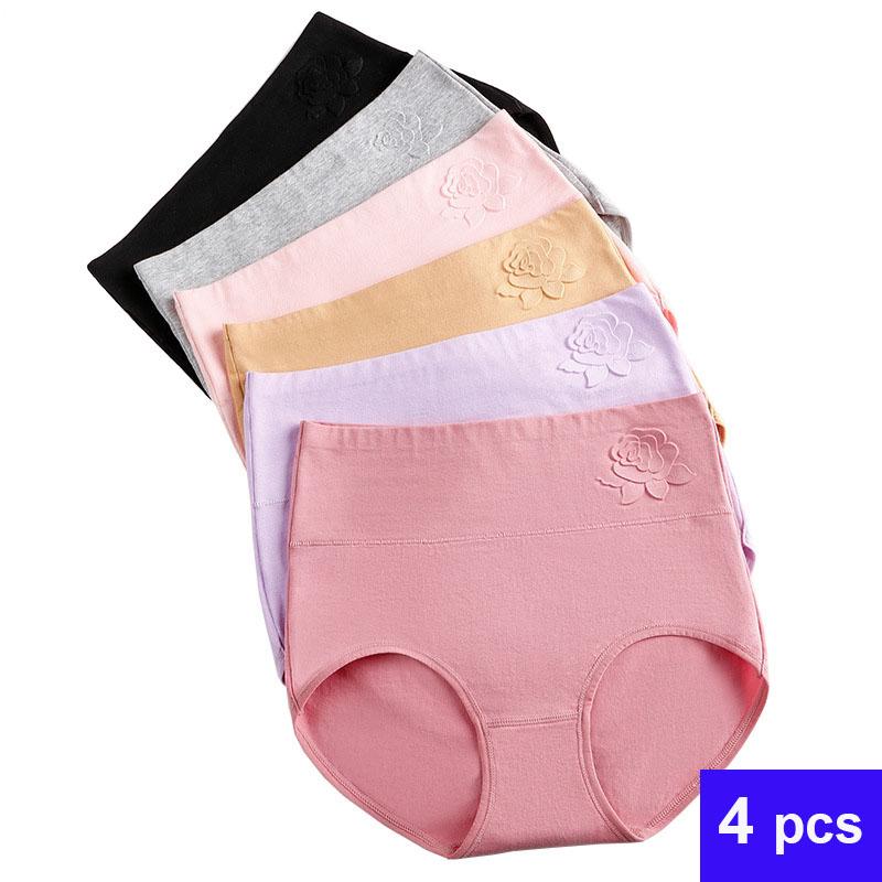 4 Cái/lốc Quần Lót Nữ Nguyên Chất Cotton Nữ ElasticSoft Bụng Quần Lót Quần Sịp Underpant Mỏng Phù Hợp Với Quần Lót Nữ Cao Cấp