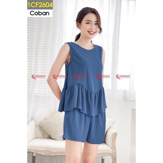 Đồ Bộ Nữ  Sát Nách Lượn Gấu Chất Cotton Thoáng Mát, Siêu Nữ Tính -1CF26