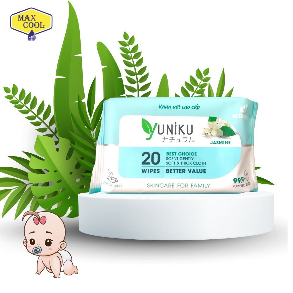 3 Gói Khăn Ướt Yuniku Max Cool YK20-02 - 3 Màu