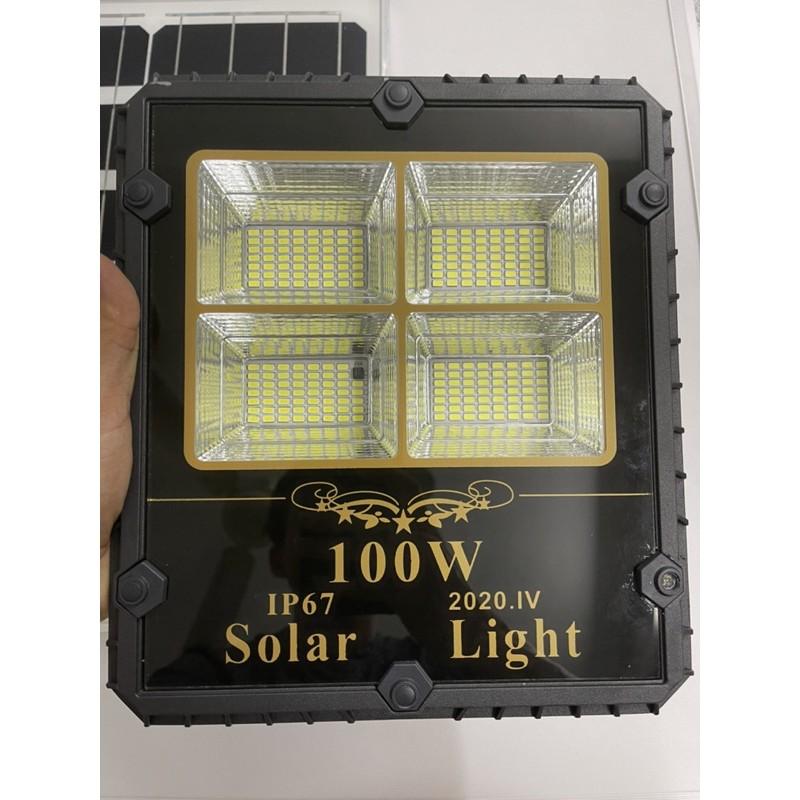 Đèn pha năng lượng mặt trời 100W tấm pin MONO cao cấp siêu sáng chuyên đèn công trình ngoài trời chống nước ip67