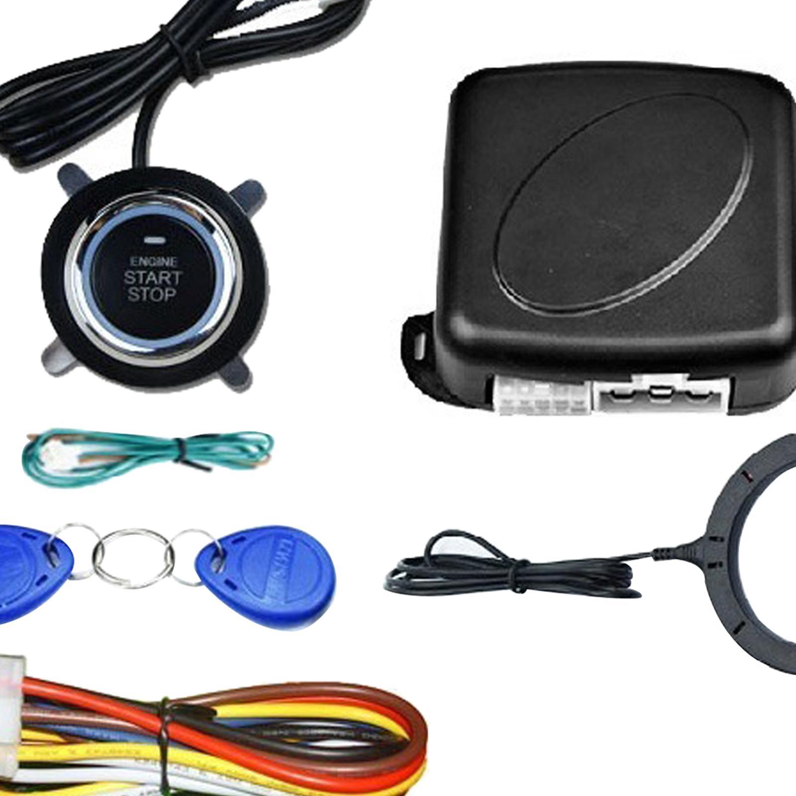 Smart RFID One Key Start System, Anti Theft Alarm System, Safe Lock Car Ignition System Engine Starter for 12V Cars with 2 Smart Key
