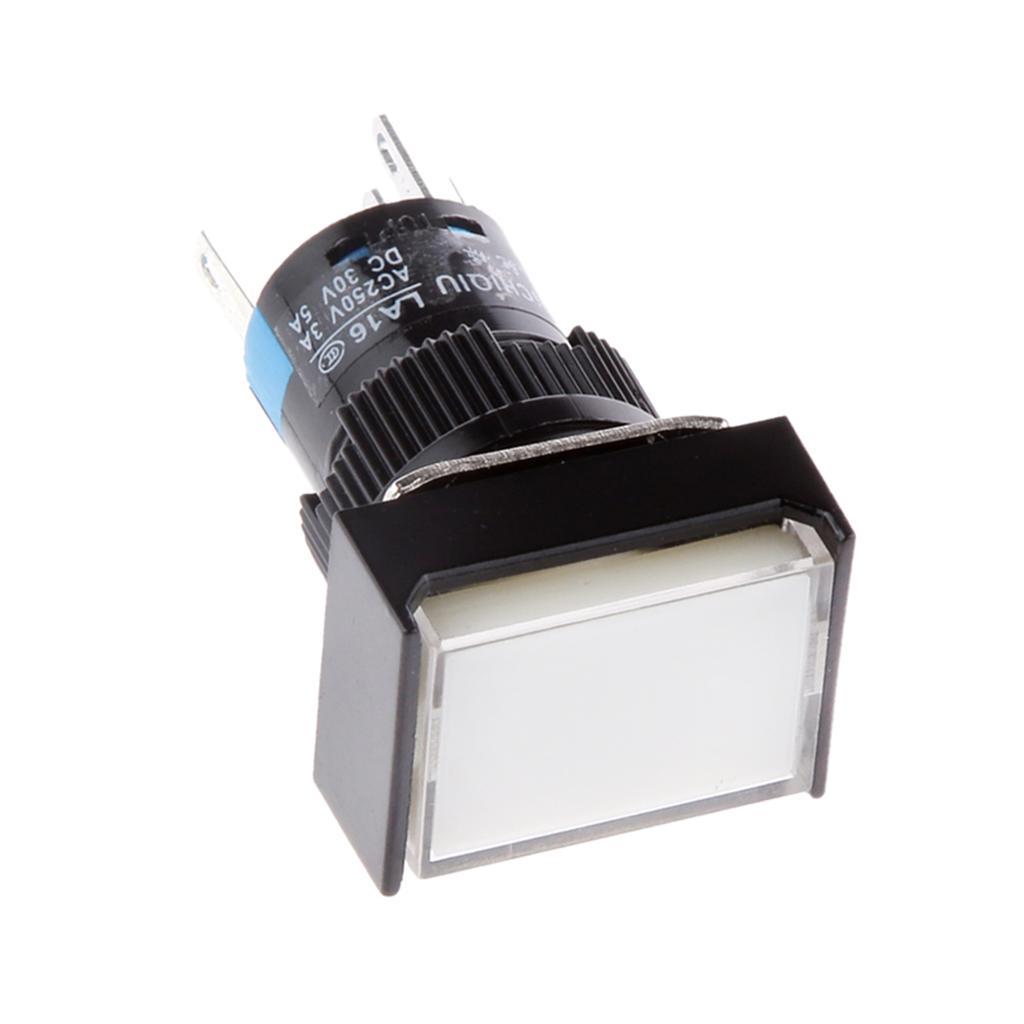 2-6pack DC 24V Push Button Momentary Self Reset Rectangle Switch w/ LED Light