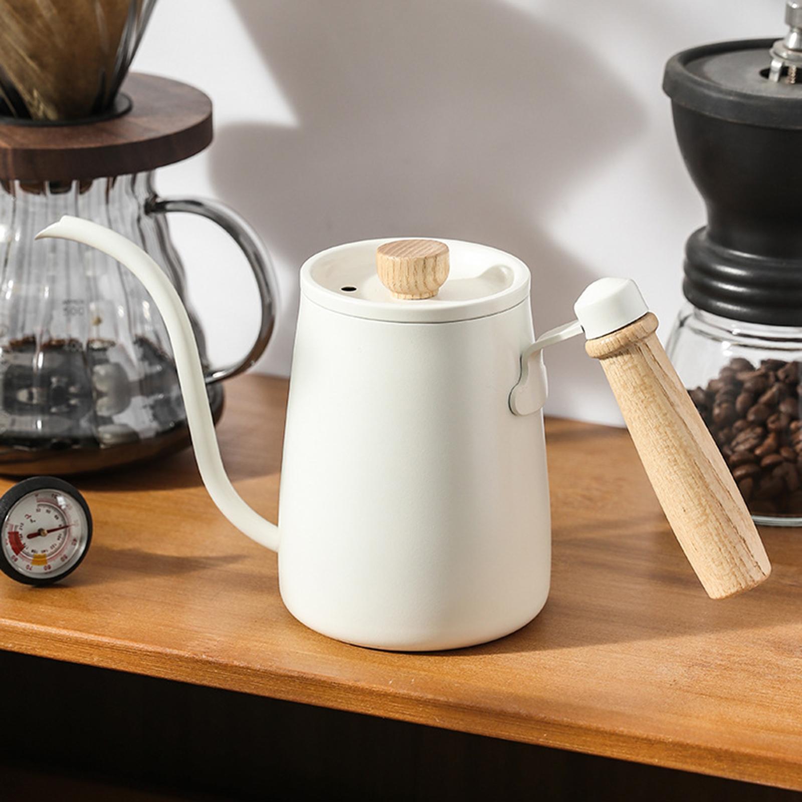Stainless Steel Pour Over Coffee Kettle with Wood Handle Comfortable Grip