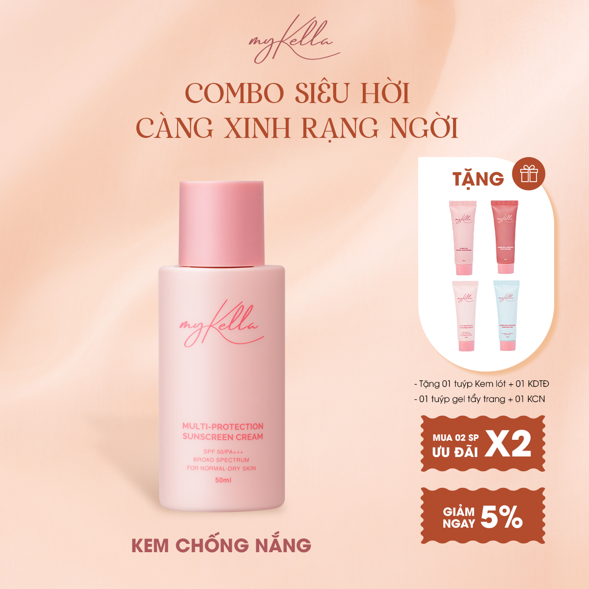 Kem Chống Nắng Cho Da Thường myKella - Multi Protection Sunscreen Cream (50ml)