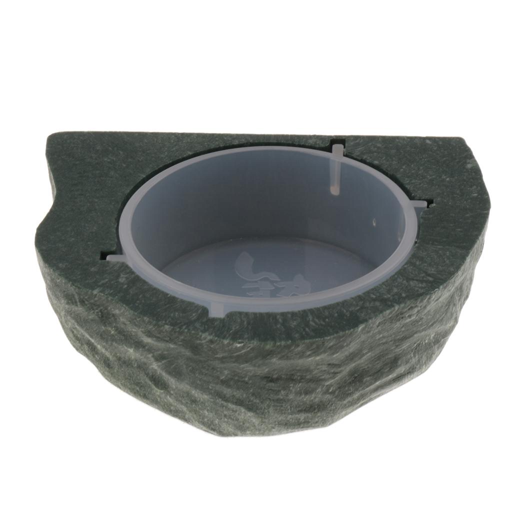 Mini Magnetic Gecko Feeder Ledge Reptile Terrarium Decor. Feeding Bowl Green