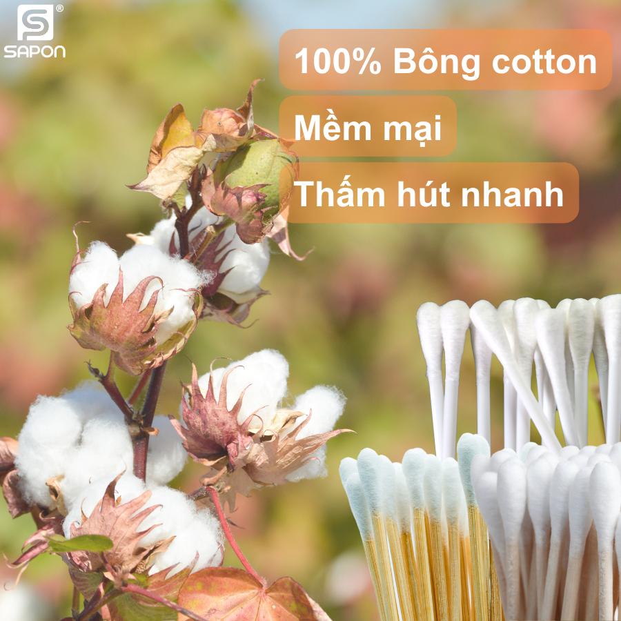 [Lố 12 túi] Tăm bông vệ sinh người lớn YUMY thân nhựa [TB01-024] túi 100 que