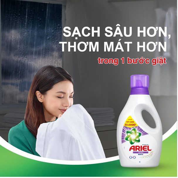 1 Thùng Nước Giặt Ariel Giữ Màu Bền Hương Bền Màu Túi 3.2kg