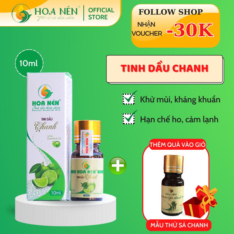 Tinh dầu chanh nguyên chất 10ml - 100ml - Hoa Nén - Thư giãn, thơm phòng, thanh lọc không khí